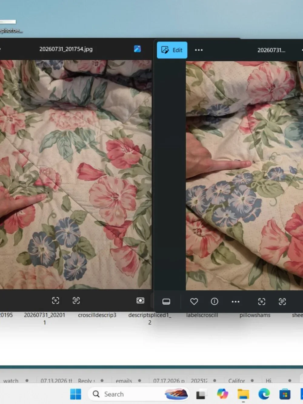 Rare Vintage 90s Croscill 5 Piece Floral Ruffled Queen Bedspread BeddingEnsemble